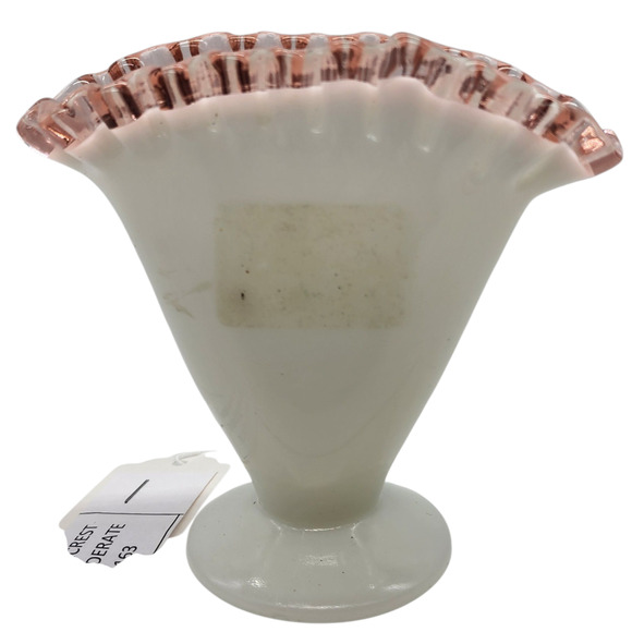 VINTAGE FENTON 36 Rosecrest Decorated Fan Vase - Picture 3 of 7